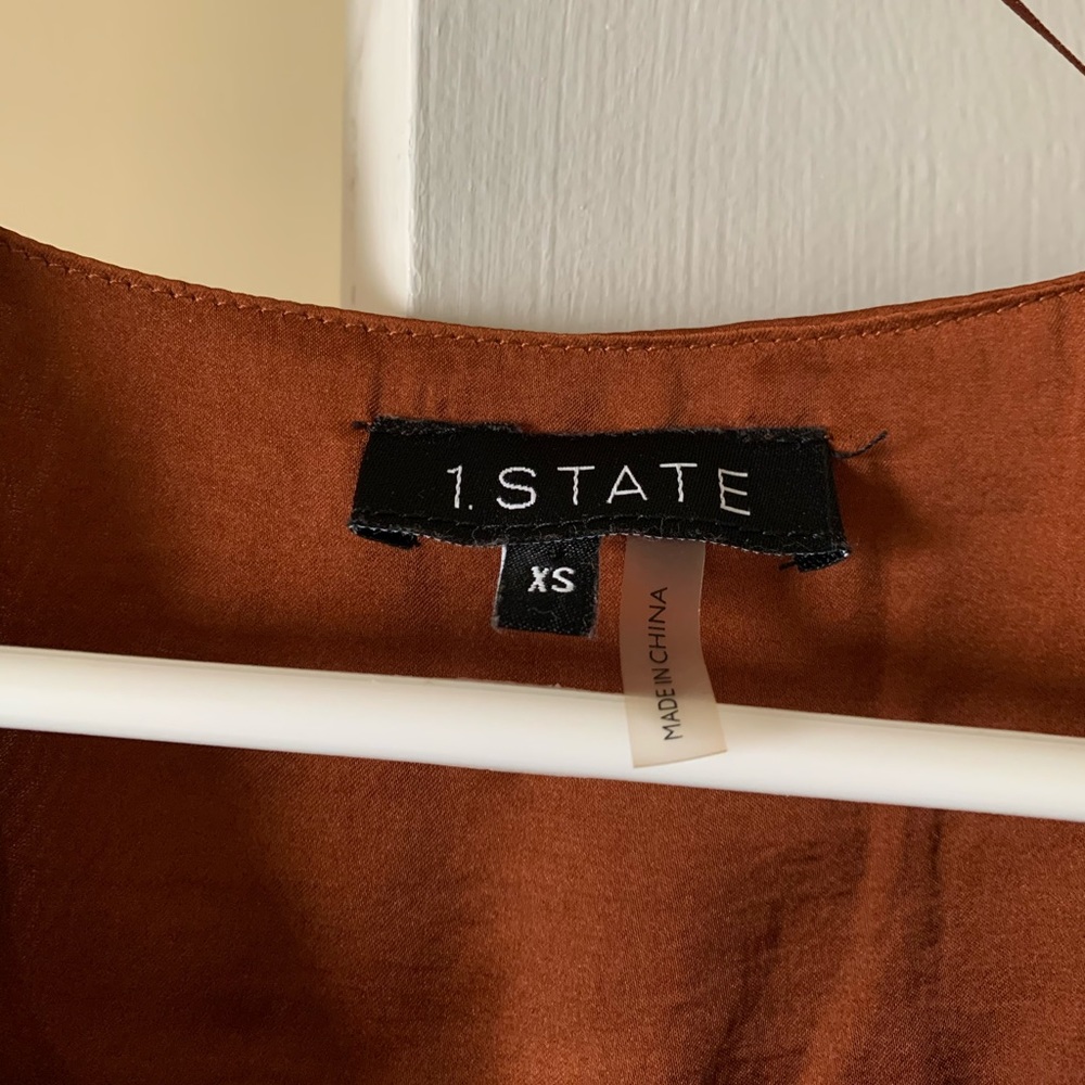 1. State Faux Silk Blouse, size XS - Picture 4 of 7